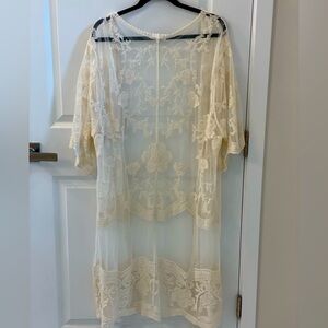 Jacket- sheer, crochet, cream colored, bohemiam, beautiful, NWOT, Never Worn!